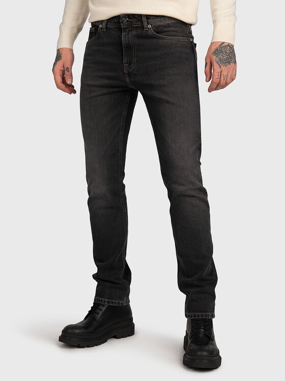 Черни дънки с избелен ефект - 1