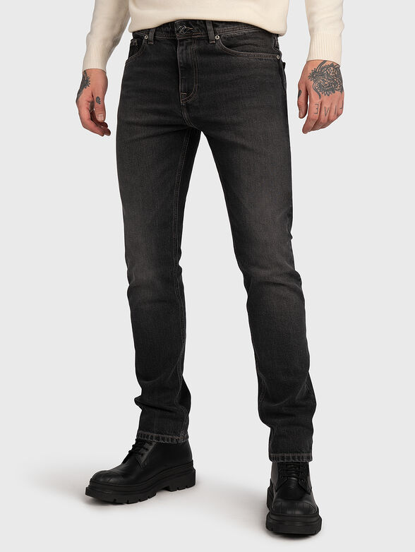 Black jeans with washed effect - 1