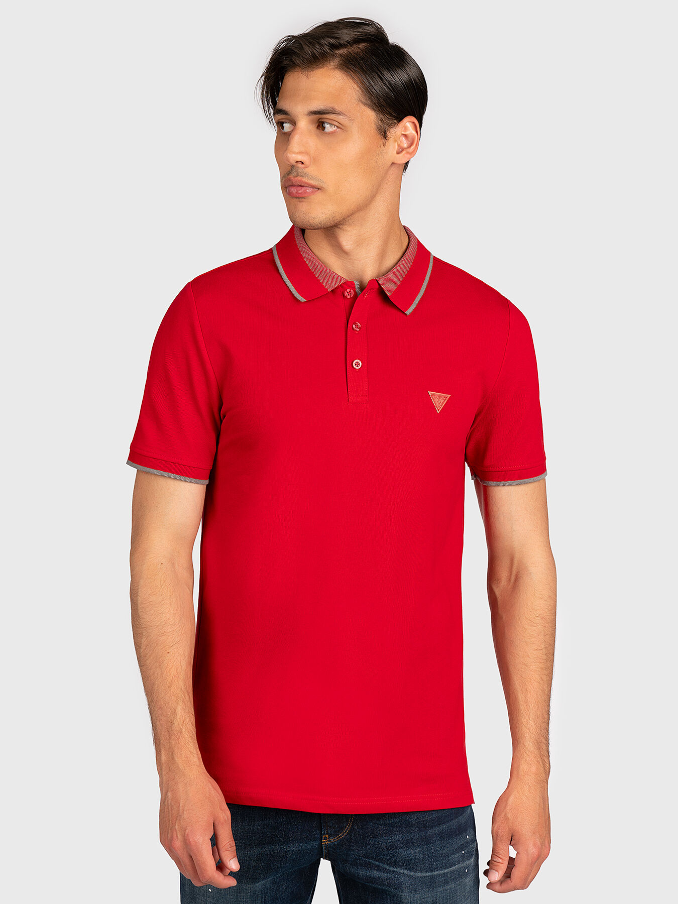 Black polo-shirt with logo detail brand 