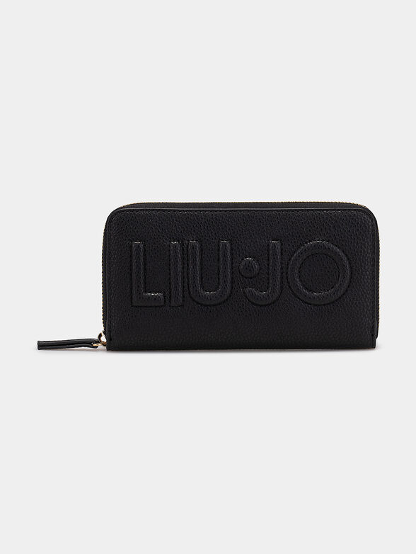 Black wallet with embossed logo - 1