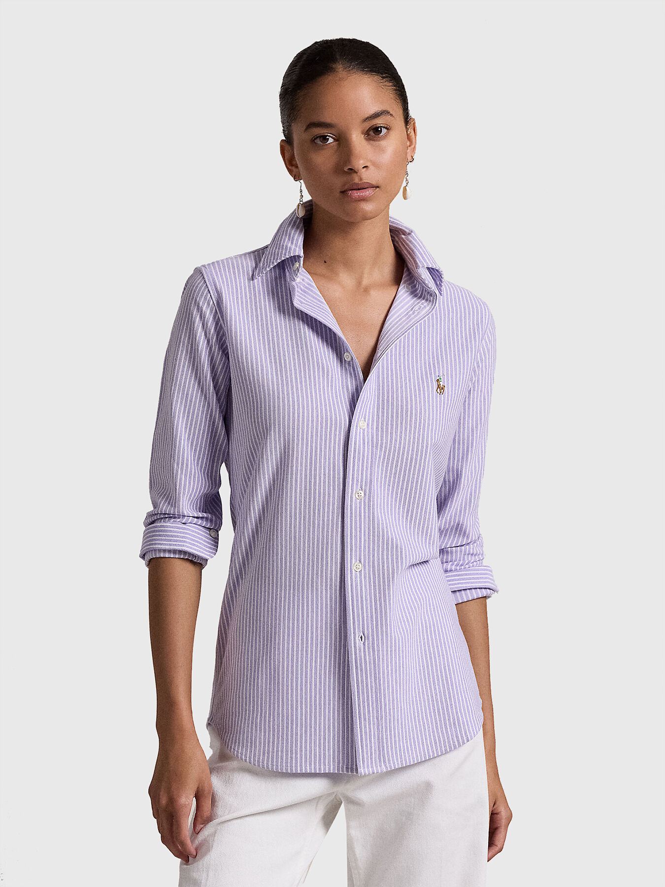 Ralph lauren purple striped shirt 2025