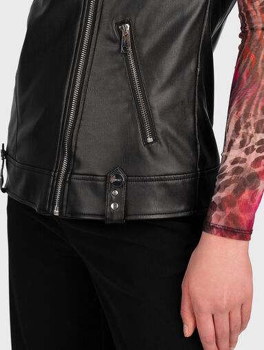 Eco leather vest with zip - 3