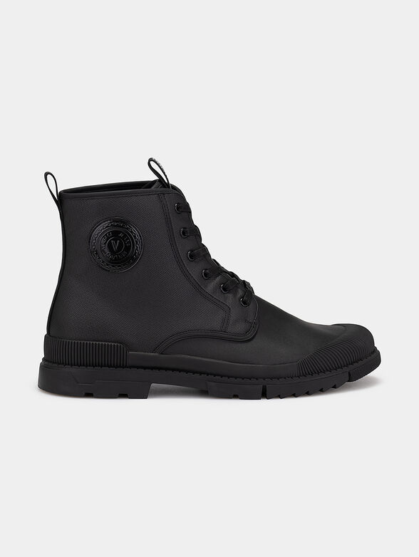 Black ankle boots with logo - 1