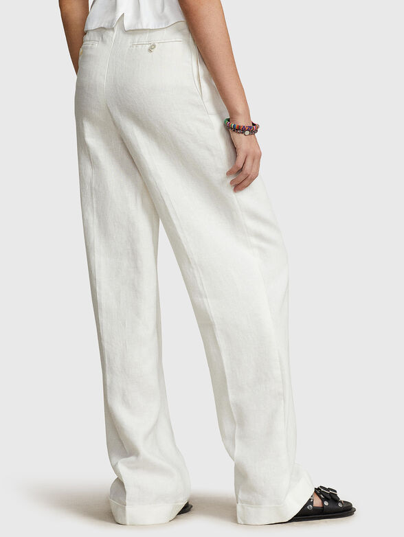 White linen trousers with pleat - 2