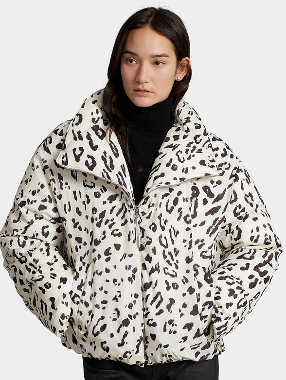 Animal print jacket with removable hood  - 1