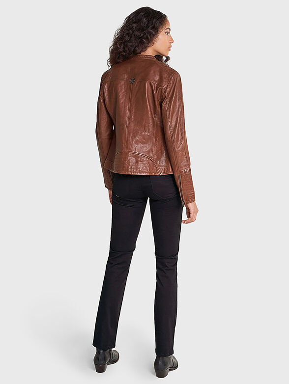 Genuine leather jacket in brown - 3