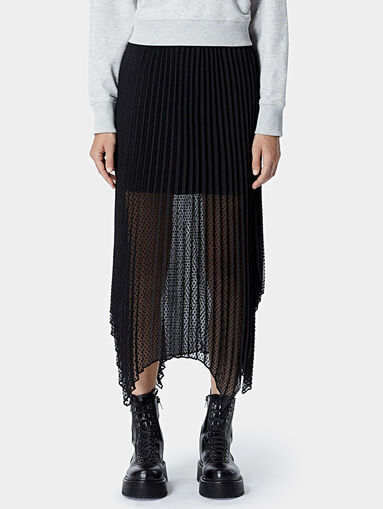 Pleated asymmetric skirt - 4