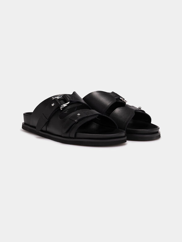 Leather black sandals - 2