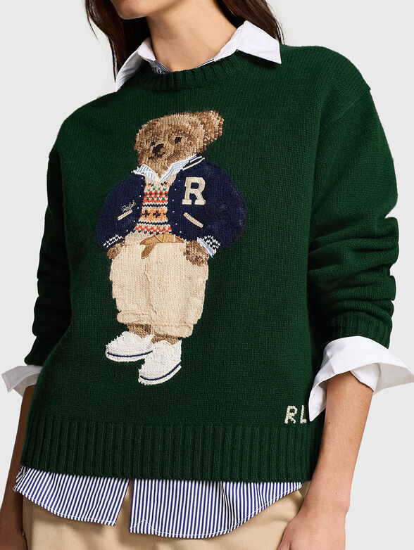 Green wool and cashmere sweater - 4