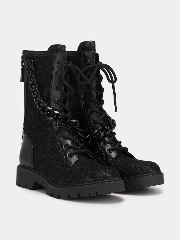 RIPLEE black anckle boots with accent chain - 2