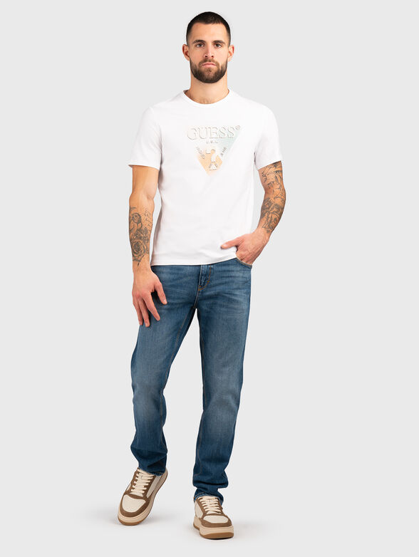 Cotton T-shirt with triangular logo - 2