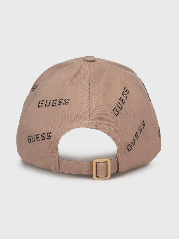 Beige baseball cap with logo motifs - 2