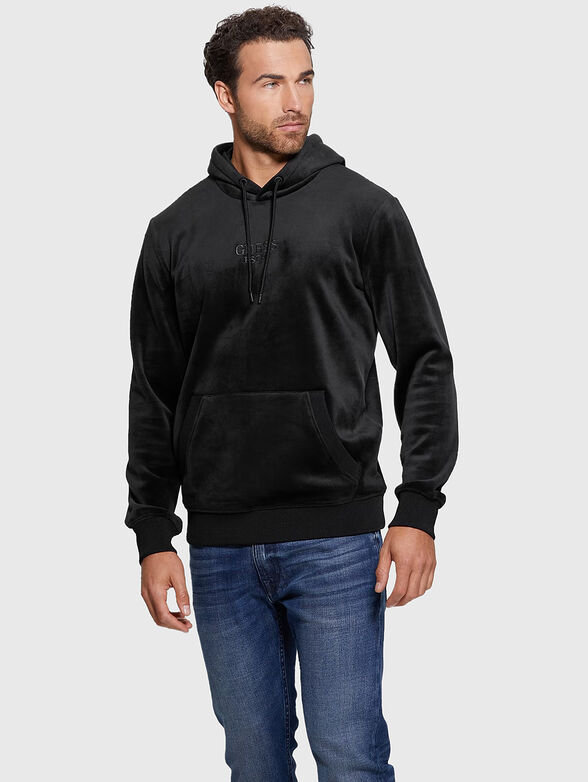 Black sweatshirt with logo motifs - 1