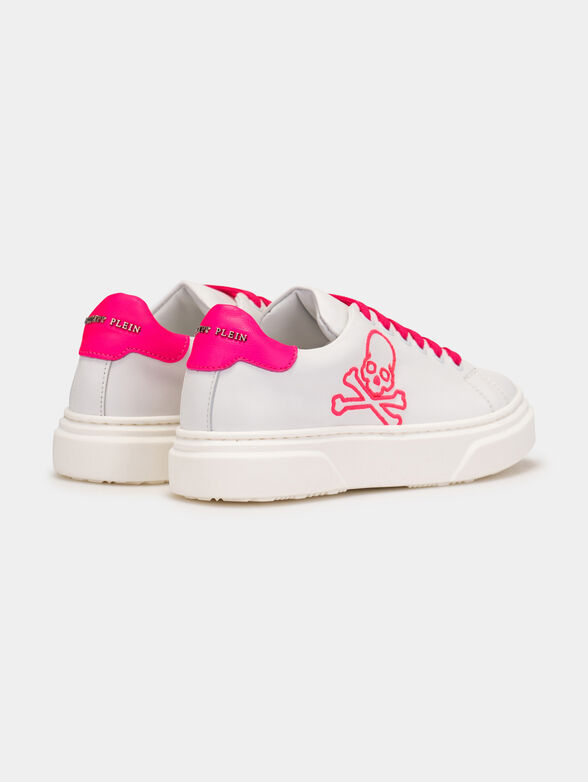 Leather sneakers with accents in fuxia color - 3