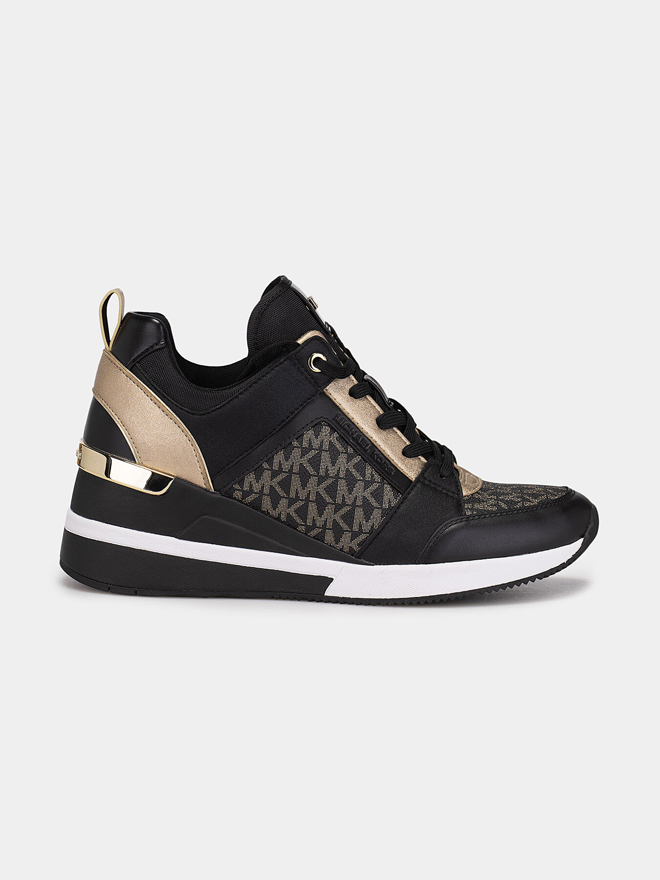 GEORGIE black sneakers with golden accents brand MICHAEL KORS Globalbrandsstore en