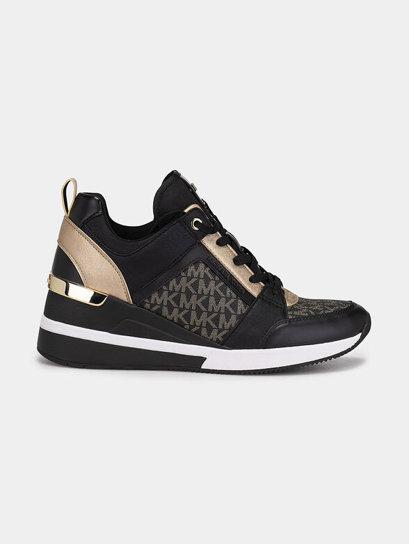 GEORGIE black sneakers with golden accents - 1