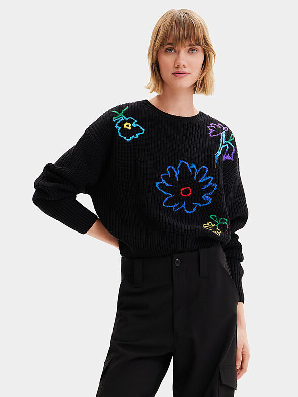 LARSON sweater with floral motifs - 1