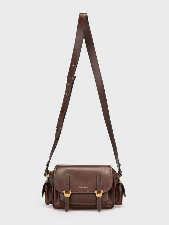 Brown genuine leather bag - 4