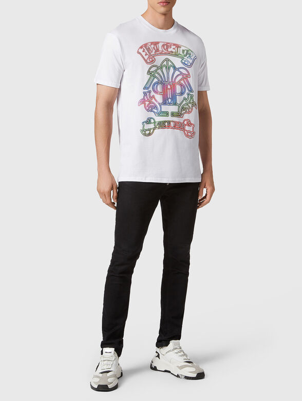 Cotton T-shirt with rhinestones - 2