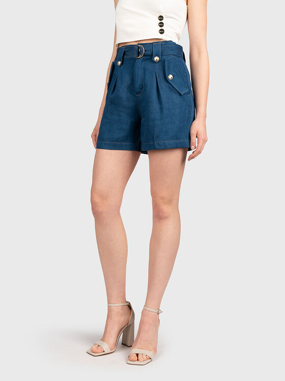 Blue lyocell shorts - 1