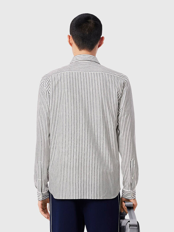 Long sleeved cotton shirt with logo embroidery - 3