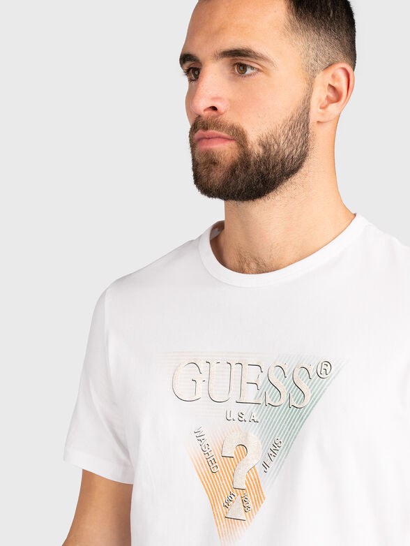 Cotton T-shirt with triangular logo - 4