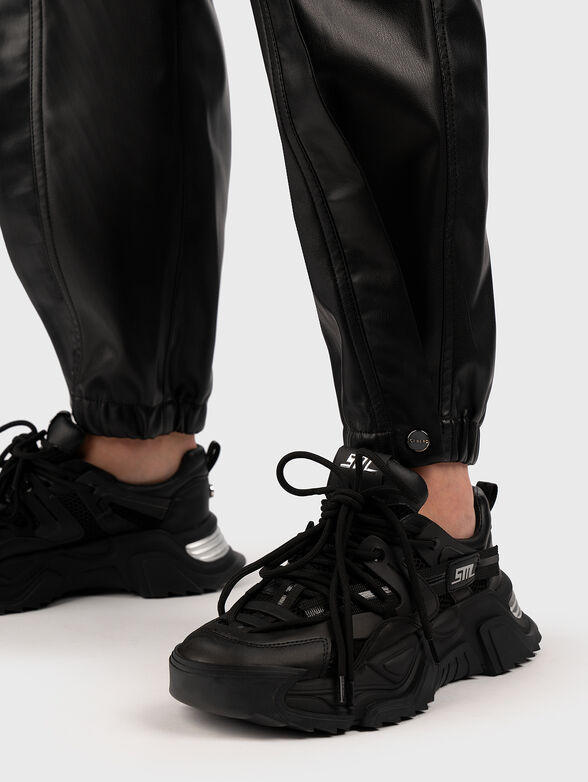 Black eco leather trousers  - 3