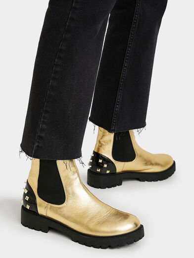 Biker boots in gold color - 2