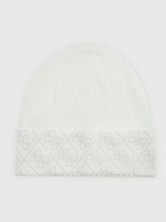 Шапка с апликирани лого кристали - 1