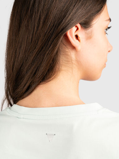Light blue T-shirt with oval neckline - 5