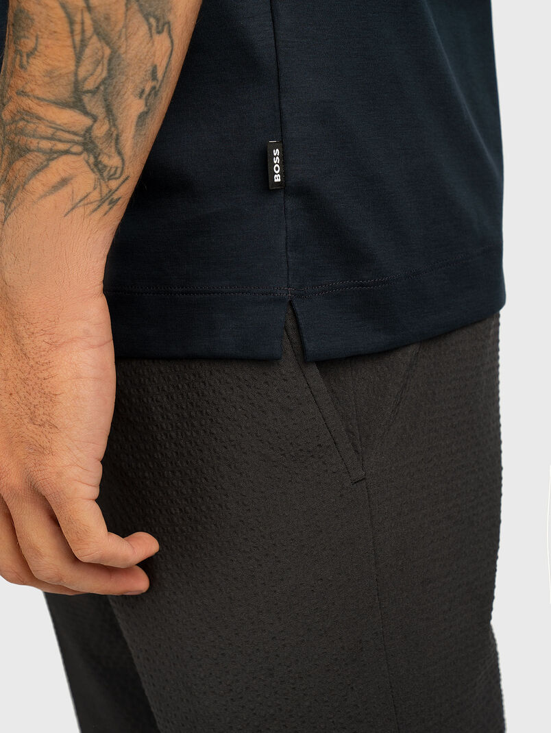 Cotton T-shirt with oval neckline - 3