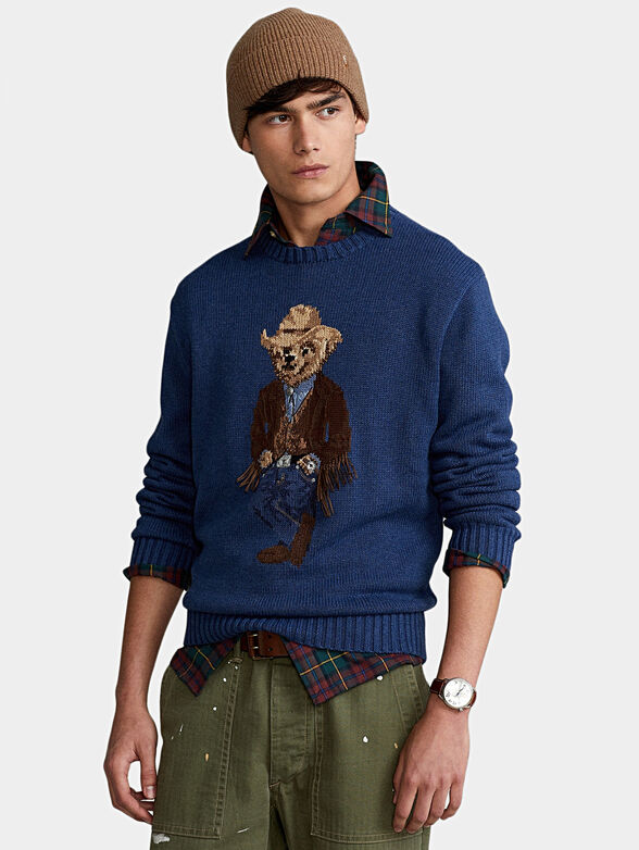 Blue sweather with Polo Bear - 3