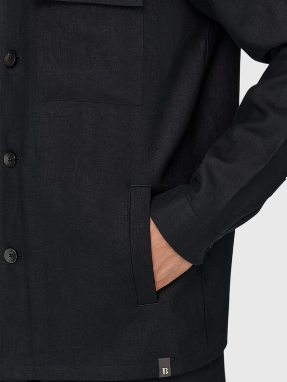 Black linen shirt - 4