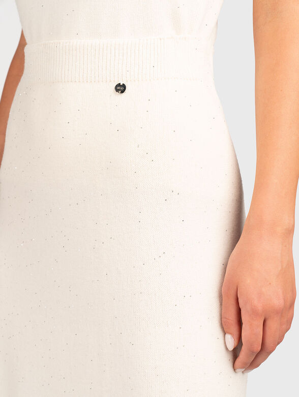 Midi skirt with sequins and logo - 3