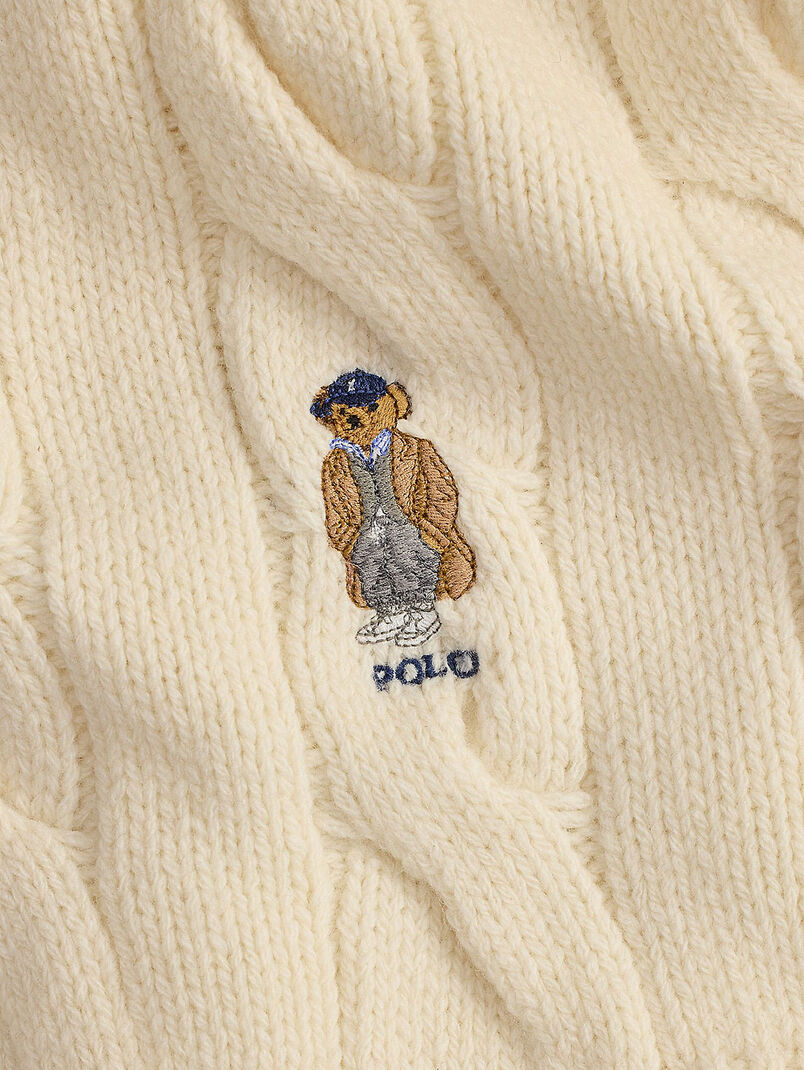 Wool scarf with Polo Bear embroidery - 3