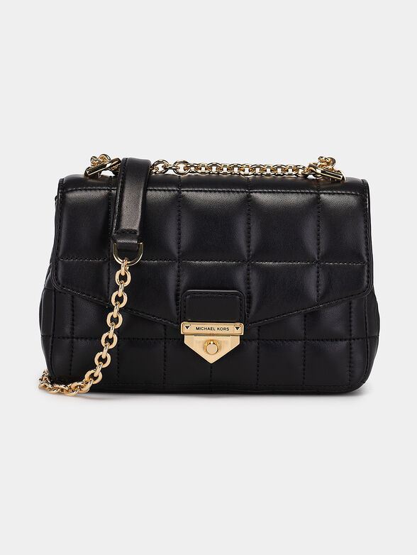 Black crossbody bag with quilted effect - 1