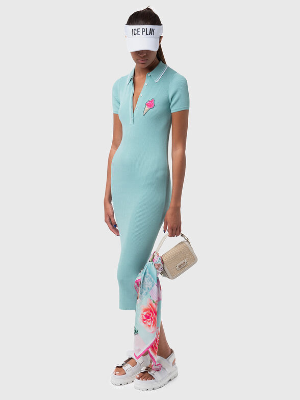 Knitted dress with accent patch - 4