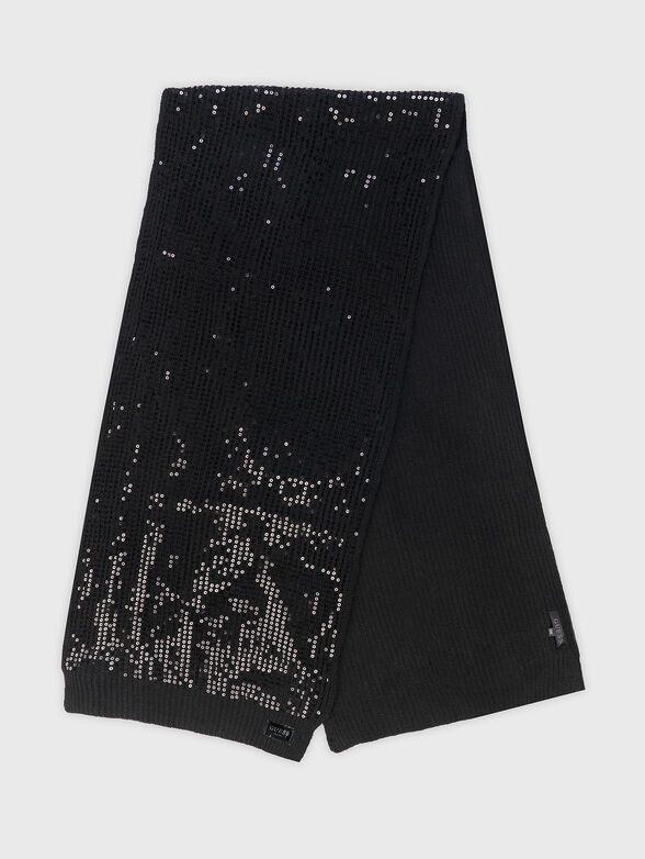 RILEY scarf in black with sequins - 2