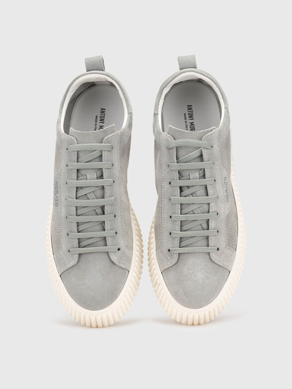 Suede sports shoes with logo - 6