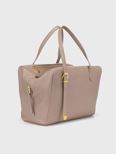 Leather bag in beige color - 3