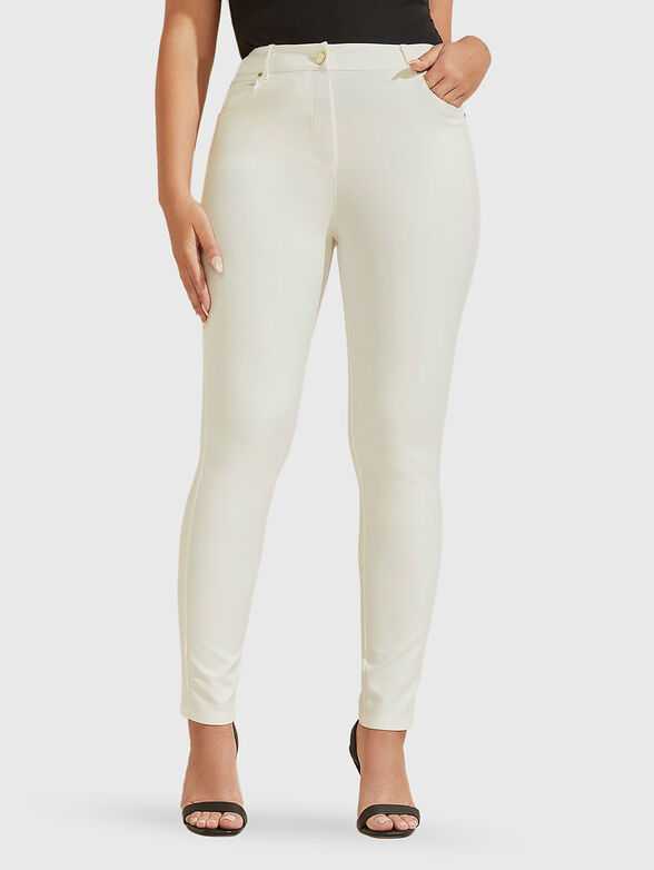 Skinny pants in beige color - 1