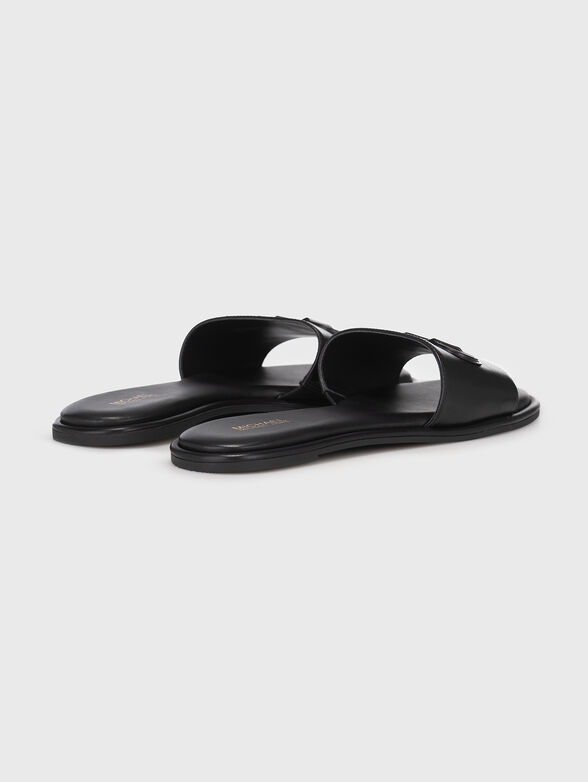 Black leather slippers - 3