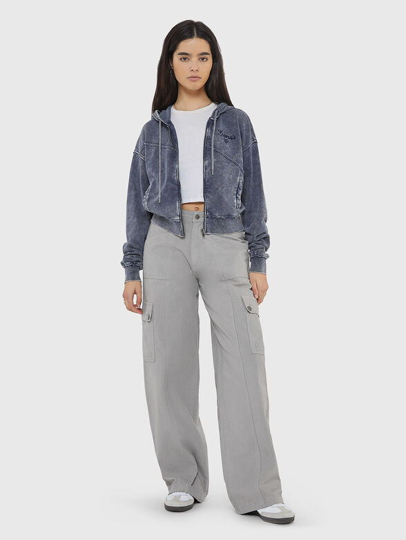 Sweatshirt with washed effect in blue colour - 2