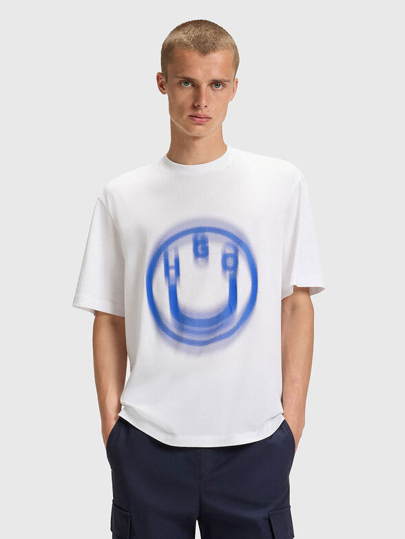 White unisex T-shirt with logo print - 1