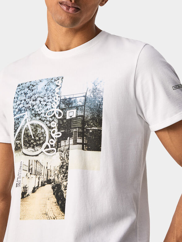 ALBEE white T-shirt with print - 4