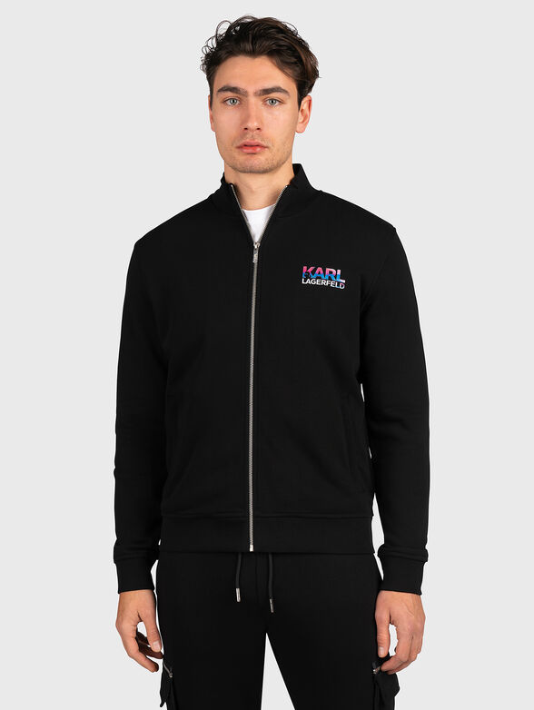 Black sweatshirt with logo accent - 1