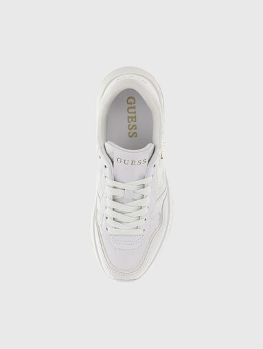 White sneakers with logo detail  - 5