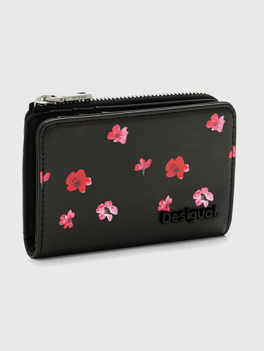 Small black wallet with floral print - 5