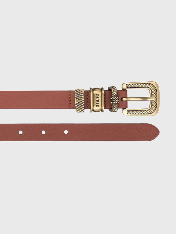 Eco leather belt with silver buckle - 2