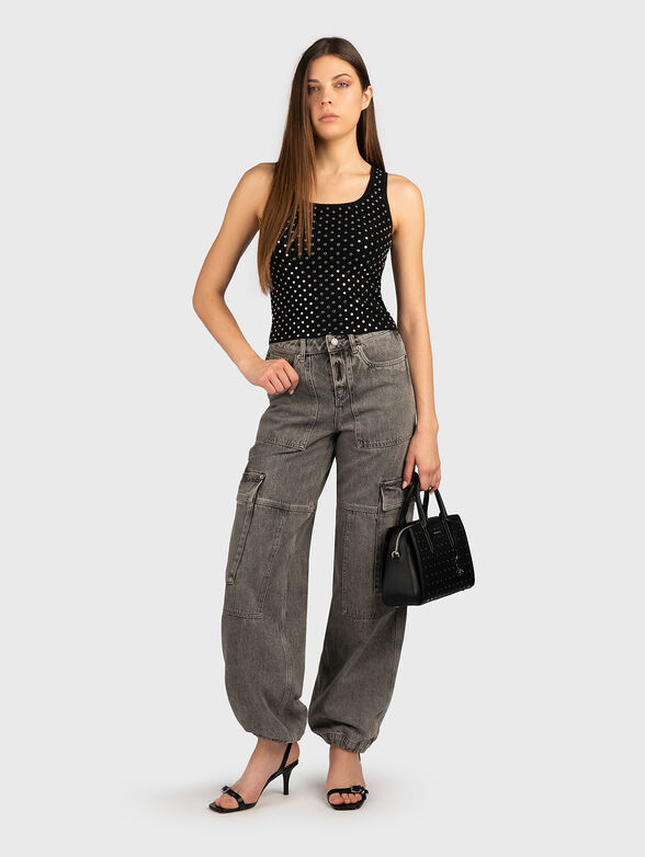 Cargo jeans with wide legs - 6